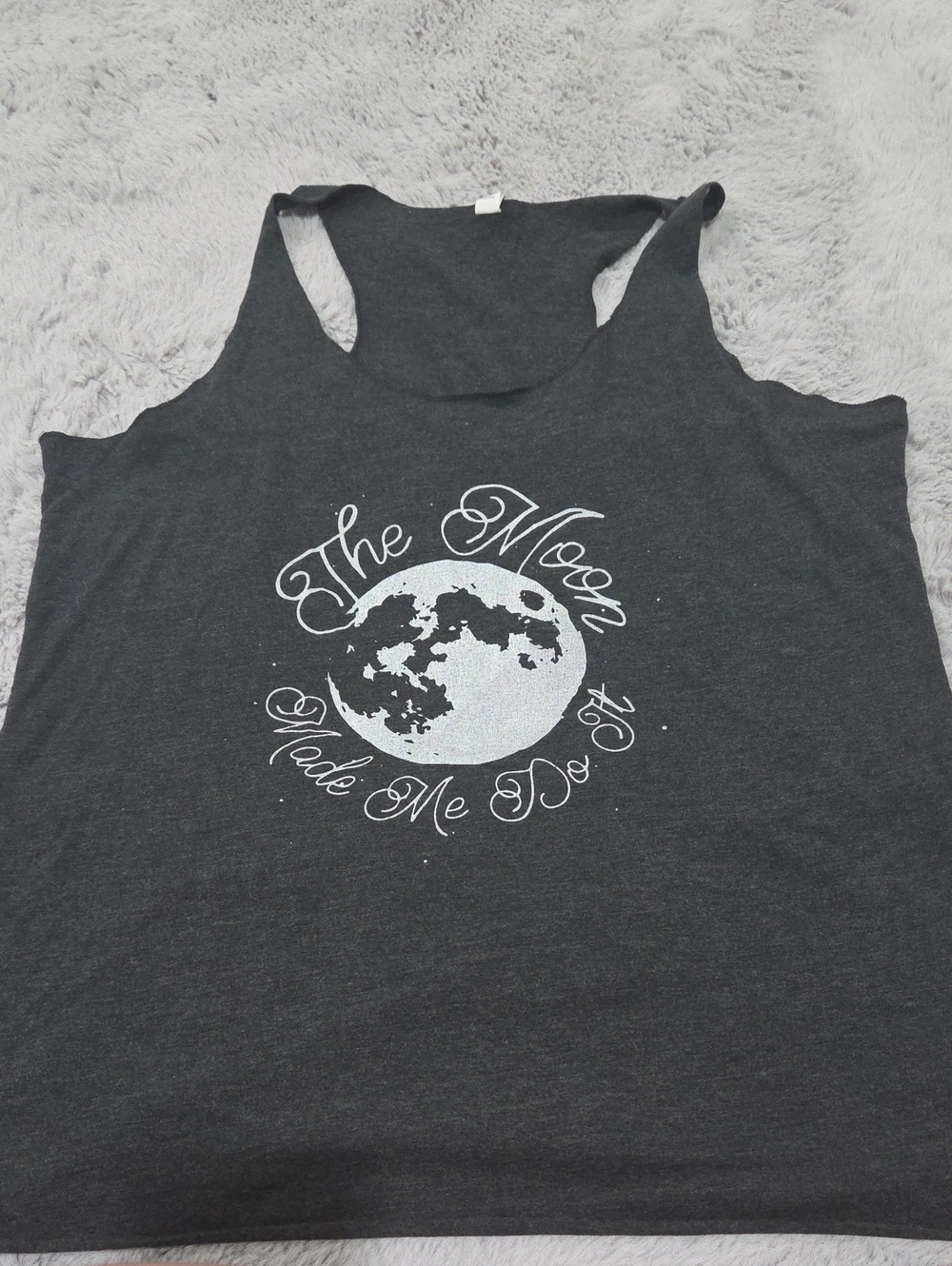 The Moon Graphic Racerback Tank Top - Charcoal